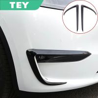 Heenvn TEY อุปกรณ์ตกแต่งหน้ารถ,สำหรับ Tesla Model Y 2022คาร์บอนไฟเบอร์แมตต์ ABS สีดำขาวส่วนภายนอกอัตโนมัติ