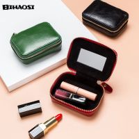 【cw】Womens Mini Bag Leather Mouth Red Envelope Leather Cosmetic Bag With Mirror Data Cable Earphone Package Jewelry Coin Bag