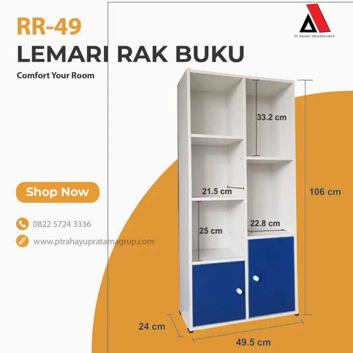 Lemari Rak Buku Serbaguna Loker Dokumen Kantor Kayu Rak Pintu Lazada Indonesia