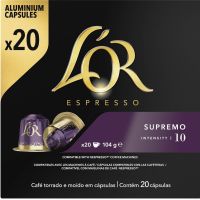 กาแฟลอร์ สุพรีโม 20 แคปซูล( ความเข้มข้น 10) Lor Espresso Supremo Coffee Capsules 20 Pack ใช้ได้กับเครื่อง Nespresso