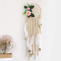 Ornament Flowers Dreamcatchers Feather Wall Hanging Decoration Wedding Dream Boho Catchers