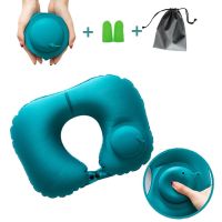 Inflatable Outdoor Camping Pillow Ultralight Travel Pillows With Pocket Portable Inflation Cushion for Airplane Car Camping