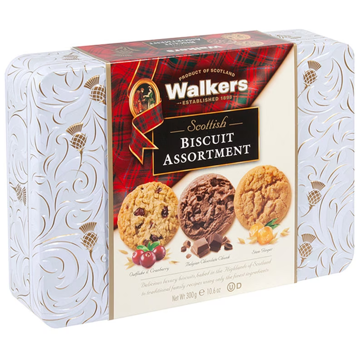 Walkers Biscuit Assorted Tin 300g. วอล์คเกอร์ บิสกิต รวมรส ในกล่องเฟสที