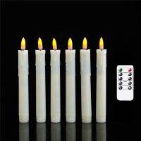 7 Inch/6.5 Inch Remote Control Halloween LED Taper Candles,Flameless Electronic Battery Operated Plastic Warm White LED Candles