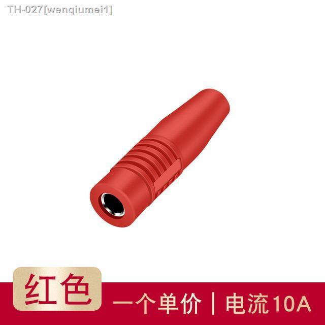 copper-4mm-banana-plug-female-banana-plug-cable-bus-hole-copper-core-soft-rubber-sleeve-banana-socket-red-and-black