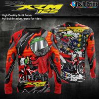 2023 design honda xrm 125  full sublimation jersey shirt long sleeves thai look for ridersmotorcycle jersey cycling jersey long shirt，Can be customization