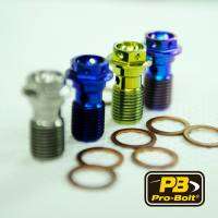 Pro-Bolt ข้อต่อน้ำมันเบรคไทเทเนียม รูเดียว Titanium Banjo Bolt Single