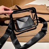 【CC】 Transparent Small Tote Fashion Morandi Jelly Stadium Approve Female Crossbody Purse Wallet