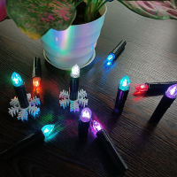 10PCS LED Candles Colorful Flameless Timer Remote And Clip For Christmas Halloween Decor Electronic Candle Battery Powered Black