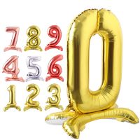 【DT】hot！ 32 Inch Number Foil Balloons Gold Wedding Birthday Decorations Kids Shower