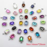 Factory Outlet 10PCS/lot 20x16mm Acrylic Rectangle Rhinestone Button Flatback Can Mix Colors For Free Delivery