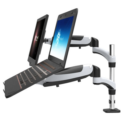 LCD Monitor Arm with Laptop Notebook Adjustable height dual Monitor Mount Stand