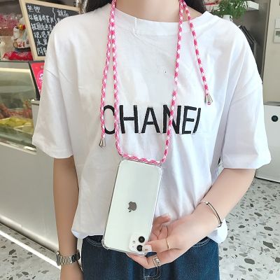Strap Cord Chain Phone Case for Xiaomi Redmi Note 12 11 10 10S 9 9T 8T 8 7 Pro Max Lanyard Funda Transparent TPU Protect Cover