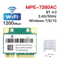 สายคู่1200Mbps Intel 7260 7260HMW Mini PCI-E การ์ด Wifi 5G/2.4Ghz ตัวรับสัญญาณ Wifi บลูทูธ4.0 MPE-7260AC การ์ดเน็ตเวิร์ก Wlan