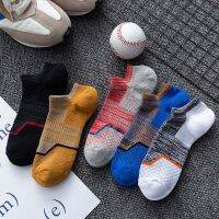 3 Pairs Mens Outdoor Towel Bottom Sweat-absorbing Breathable Boat Socks Waist Sports Running Socks