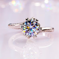 คลาสสิก D สี Moissanite แหวนที่มีใบรับรองหัวใจ925เงินสเตอร์ลิงทองคำขาวชุบสำหรับผู้หญิงเครื่องประดับ Fine ข้อเสนอของขวัญ