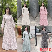 ?Richy Shop99? ชุดเดรส รุ่น Elizabeth Dress  พิมพ์​ลายดอกไม้สุดน่ารัก No.82110