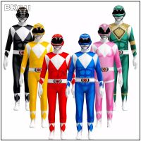 （ใหม่） BKQU Fantasia Power Samurai Rangers ชุดคอสเพลย์ผู้ใหญ่เด็ก Morphin Mighty Morphin Superhero Jumpsuit Zentai ชุดฮาโลวีน