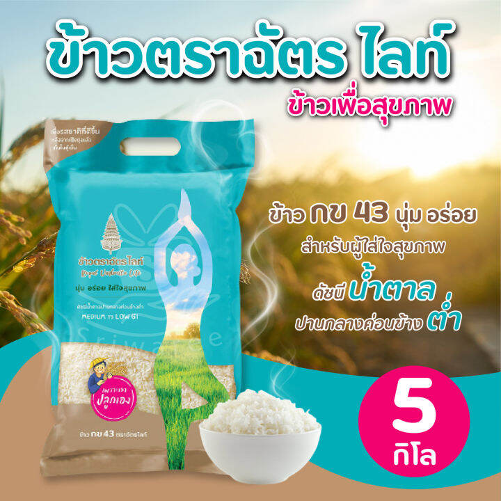 ข้าวตราฉัตร ข้าวฉัตรไลท์ (บรรจุ 5 กก./ถุง) ข้าว ข้าวสาร ข้าวดัชนีน้ำตาลต่ำ  เหมาะกับคนรักสุขภาพ ข้าวน้ำตาลต่ำ ข้าวฉัตร | Lazada.Co.Th