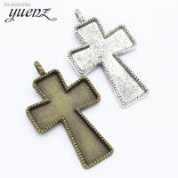 ☃ YuenZ 1 pcs Big Cross Charms Antique Silver color Metal Pendants For diy Necklace Jewelry Making 74x44mm T83