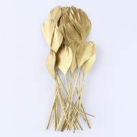 10pcs Gold Feathers Handicraft Accessories 15-20cm Plumas Wedding Jewelry Making Crafts