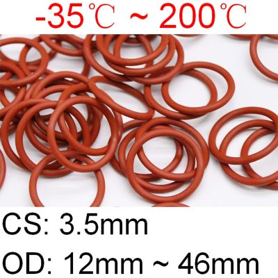 10pcs Red VMQ Silicone O Ring  CS 3.5mm OD 12 ~46mm Food Grade Waterproof Washer Rubber Insulate Round O Shape Seal Gasket Gas Stove Parts Accessories