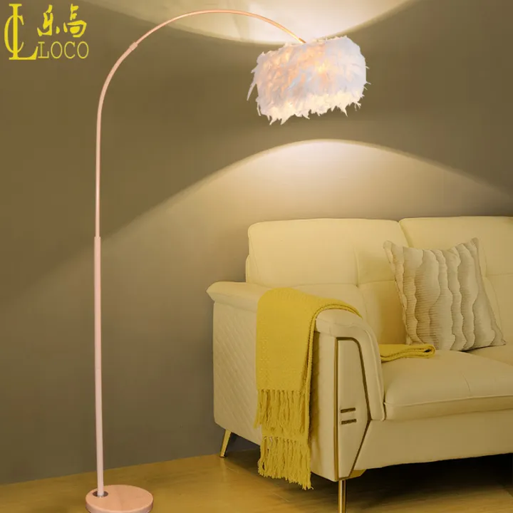 Postmodern Feather Lampshade Floor Lamp, Standard Floor Lamp Shade Size