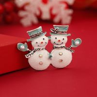 Morkopela Christmas Cute Brooch House Snowmen Brooches for Women Friend Santa Claus Enamel Pins Christmas Gifts Party Banquet