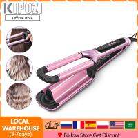 [HOT XIJXLKLKWMN 516] KIPOZI KP-JFB280 Professional ความงามชายหาดคลื่น Curling Iron U-Shaped เซรามิค Barrel ล็อคปุ่ม Dual แรงดันไฟฟ้า Salon Hair Tool