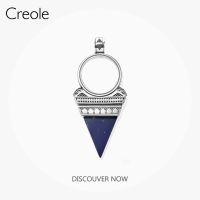 Pendant Triangle Blue Lazuli Amulet 925 Sterling Silver 2021 Brand New Vintage Jewelry Accessories Mysticism Gift For Women Men