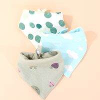 【CC】 Cotton Muslin Baby Bibs Color Soft Burp Saliva Apron Bandana Scarf for Kid Boy Feeding Drool Bib