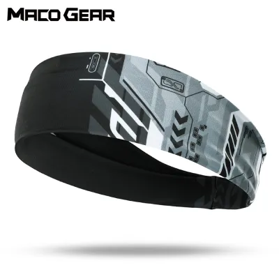 Men Sweatband Sports Gothic Headband Elastic Yoga Gym Jog Running Hairband Tennis Basketball Cycling Fitness Skull Headwrap