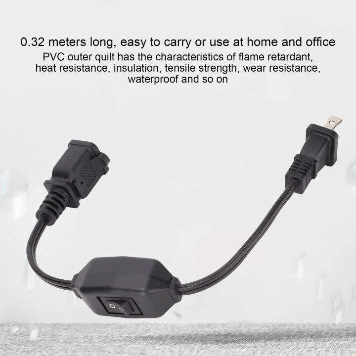 On Off Switch Extension Cord Portable One Time Forming US AC 2 Prong ...