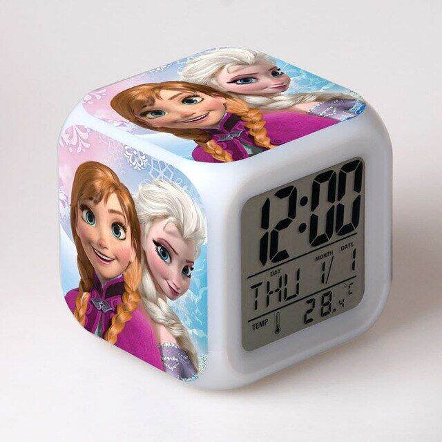 worth-buy-นาฬิกานาฬิกาปลุกดิจิตอล-reloj-despertador-ของเล่นเด็กนาฬิกาปลุกรูปการ์ตูน-elsa-anna-โต๊ะไฟปลุกอิเล็กทรอนิกส์-reveil-wekker