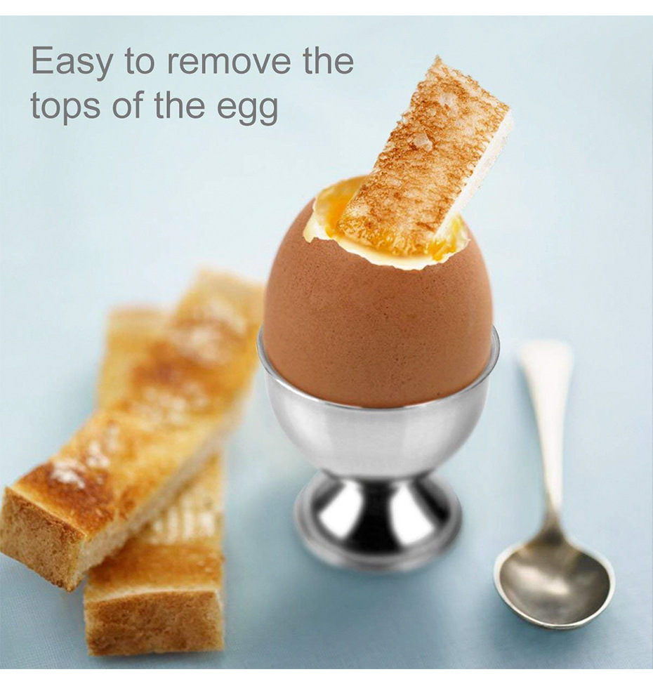 4Pcs Handy Stainless Steel Soft Boiled Cups Egg Holder Tabletop Cup Kitchen Tool 