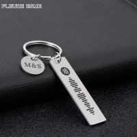 Couple Music Gift Keychain Personalized Spotify Code Keychains Custom Love Initials Music Scan Code Key Chain Engraved Key Ring