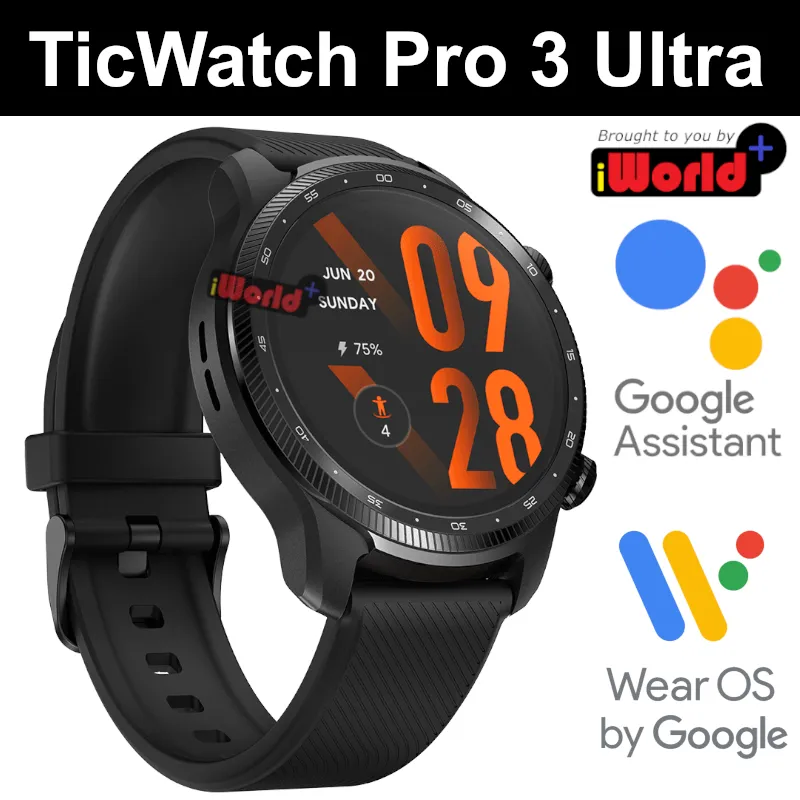 Mobvoi TicWatch Pro Ultra GPS Smart Watch Google Assistant Wear OS by  Google WiFi Bluetooth
