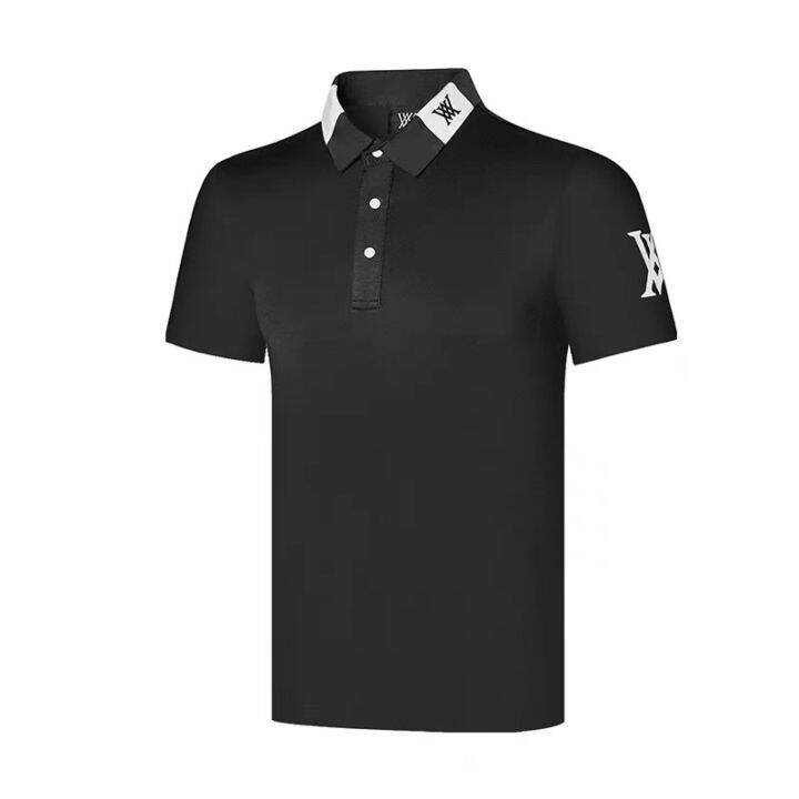 callaway1-castelbajac-odyssey-mizuno-pearly-gates-scotty-cameron1-malbon-๑-new-black-and-white-golf-mens-outdoor-sports-casual-breathable-quick-drying-perspiration-short-sleeved-t-shirt-polo-shirt-top