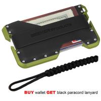 ZEEKER Aluminum Front Pocket Minimalist Card Holder Slim Leather Wallet RFID Blocking -Green Metal Card Holders