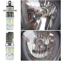 ไฟหน้าไฟ LED อเนกประสงค์สำหรับรถจักรยานยนต์ลำแสงคู่12W 1200LM P43T HS1 H4 S2 BA20D สกู๊ตเตอร์มอเตอร์ราด E-จักรยาน3ด้านสีน้ำเงิน