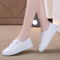 Leather Thin White Shoes Womens Summer Thin Womens 2023 New Canvas Shoes Mother Pregnant Womens 1 Slip-On Womens Shoes Trendy