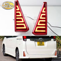 SNCN โคมไฟ Bemper Belakang LED 2ชิ้นสำหรับรถยนต์ Toyota Noah 2015 2016 2017 2018 2019 2020ไฟท้ายโคมไฟสะท้อนแสงสัญญาณเลี้ยวถอยหลังไฟตัดหมอก