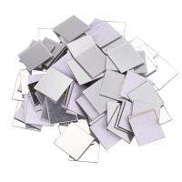 100 Piece Mirror Tile Wall Sticker 3D Decal Room Decor Stick (Silver)