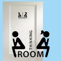 WC Toilet Entrance Sign Door Stickers For Public Place Home Decoration Creative Pattern Wall Decals Diy Funny Vinyl Mural Art