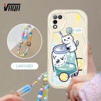 VRQR INS เคสโทรศัพท์สไตล์ Infinix Hot 10 Play Hot 11 Play X688B X688C X682 X682B X682C ลายขวดใส่น้ำอัดลมและลูกแมวน่ารักพร้อมสร้อยข้อมือไอศครีมแสนอร่อย