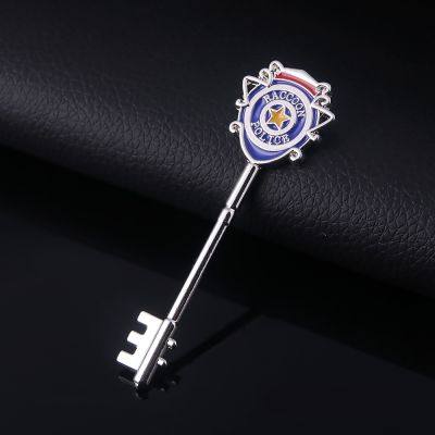 Game Residents Evils 8 Key Keychain Raccoon City Police Station Jill Valentine S.T.A.R.S. Key Pendant Cosplay Jewelry