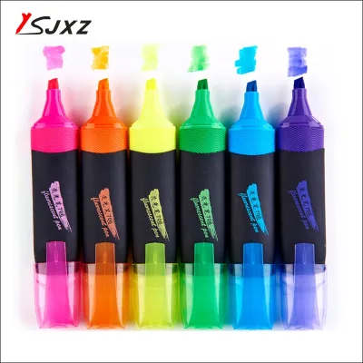 6 colors/set cute Highlighter Children Stroke Key Mark with Large Capacity Color Small Fresh Marker Pen