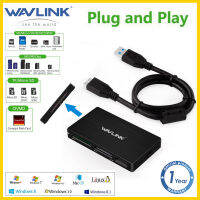 Wavlink 4-Port USB 3.0 Card reader/sd Card Reader ADAPTER USB to Compact Flash (CF) /sd/sdhc/sdxc/ms/tf/ M2ตัวแปลงหลายพอร์ต Plug and Play ความเร็วในการถ่ายโอนข้อมูลสูงสุด5Gbps สำหรับ MacBook, Laptop