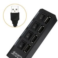 สวิตช์เปิด/ปิด USB 4พอร์ตอะแดปเตอร์สำหรับคอมพิวเตอร์แล็ปท็อปสวิตช์เปิด/ปิดด้วยความเร็วสูง