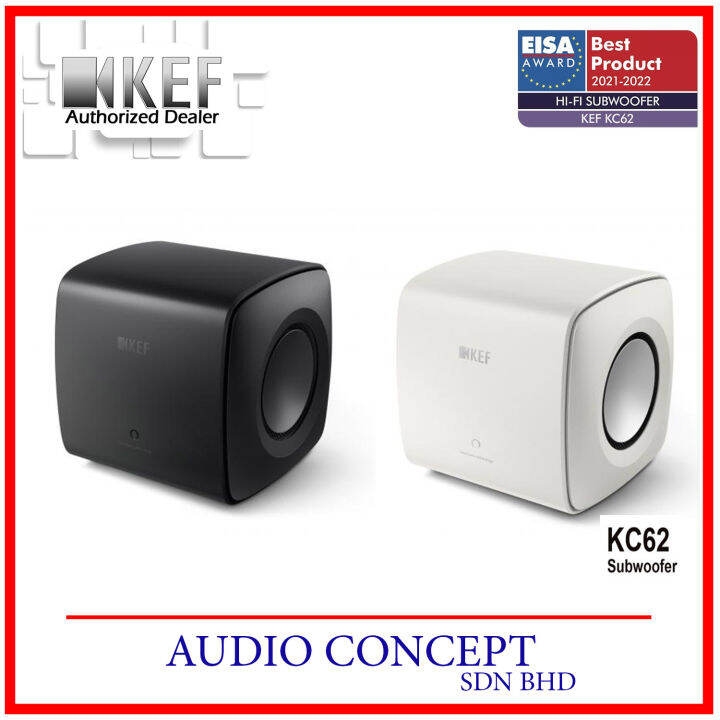 KEF KC62 Ultra Compact 1000W RMS Subwoofer (Carbon Black / White) | Lazada